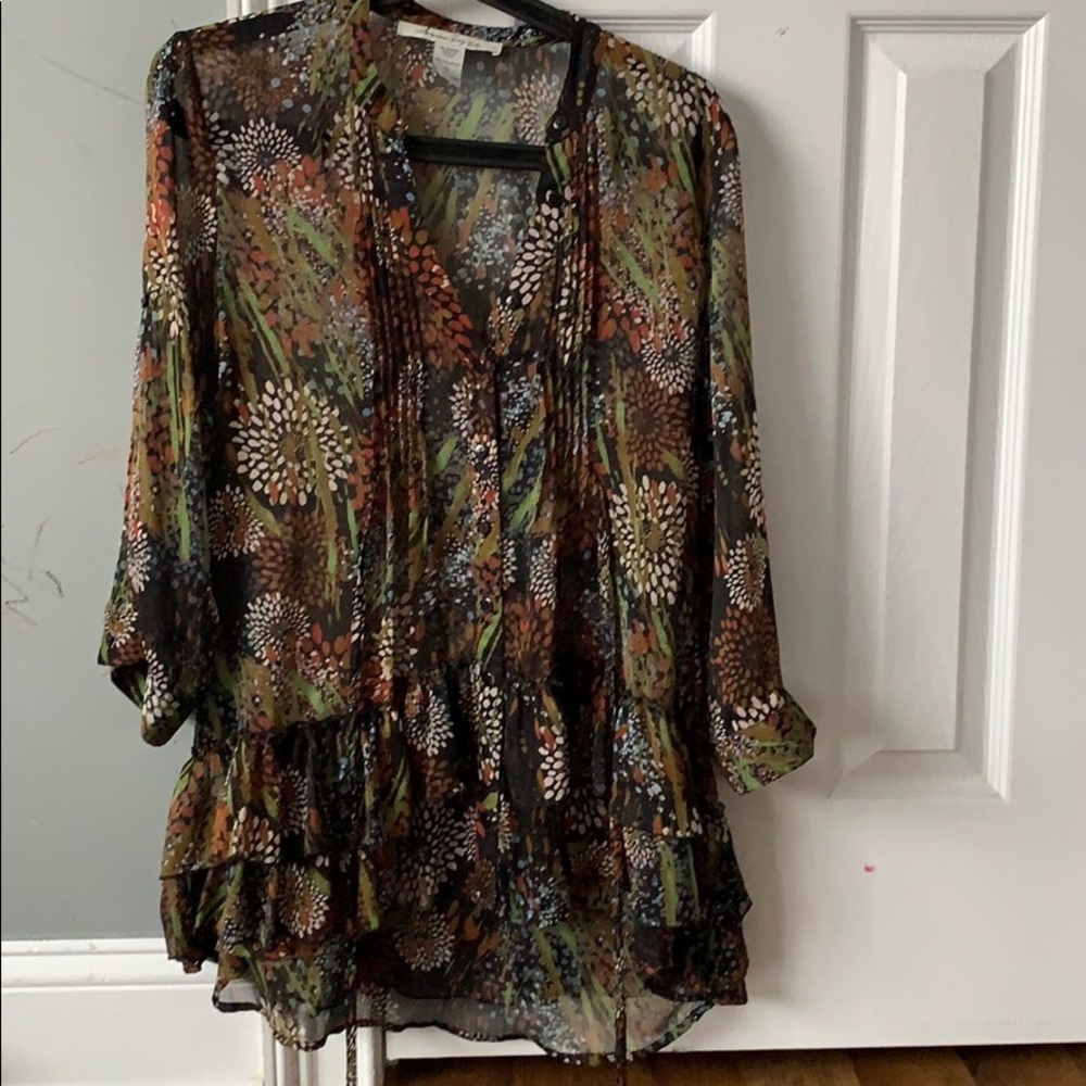 American rag cia Women’s sheer floral blouse